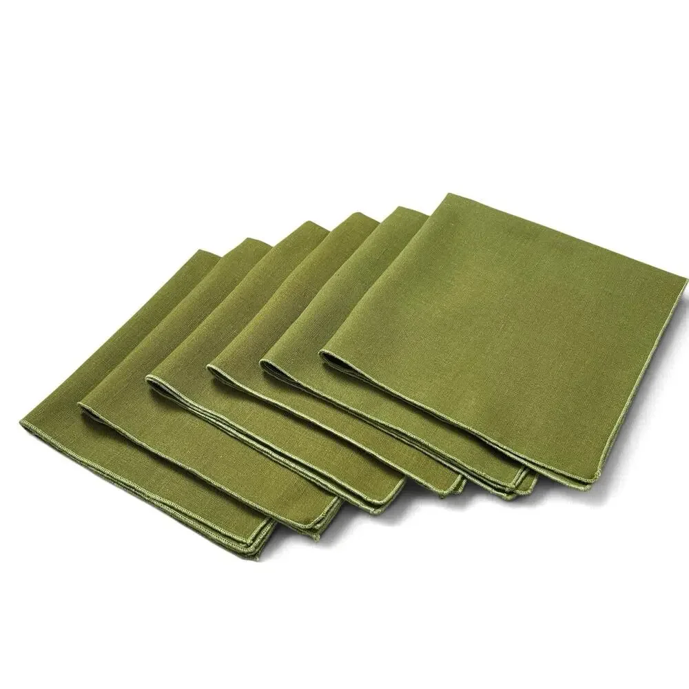 Olive Green Tablecloth Napkin Set Oblong 85x58 Farmhouse Dinner 6 Matching 17x17